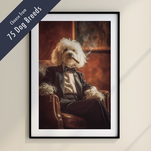 Funny dog smoking cigar - smoking,