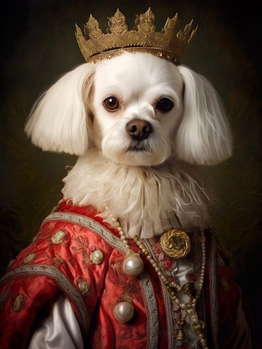 Maltese dog golden crown - maltese, in