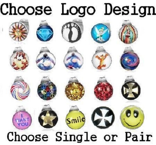 New logo ear studs single - new,
