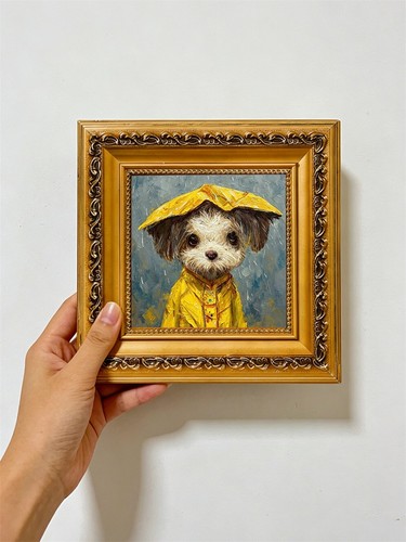 Maltese puppy yellow raincoat - puppy,
