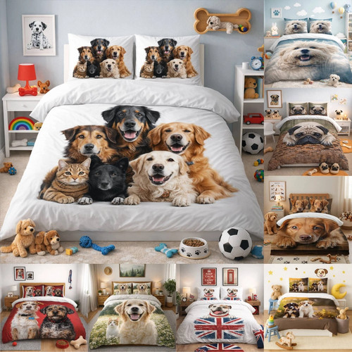 Dogs duvet cover set - 3d,