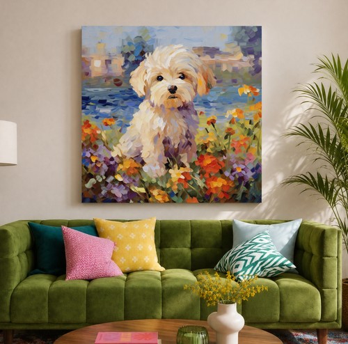 Maltese puppy canvas - puppy, print