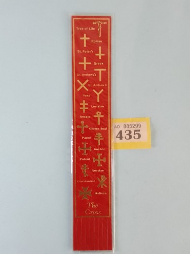 Single red leather bookmark - single,